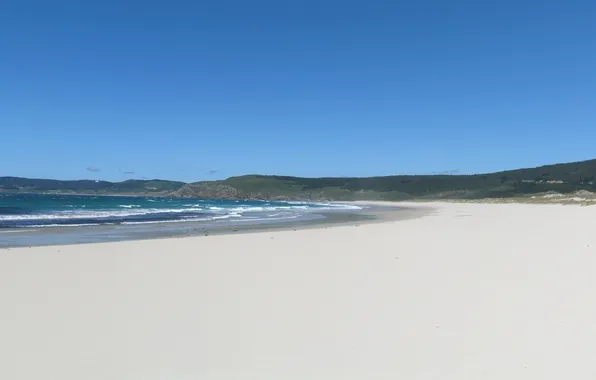 The sky, Water, Sand, Sea, Beach, Wave, Panorama, Hills