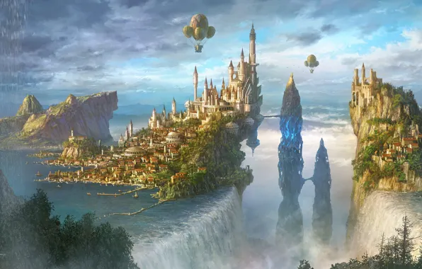 fantasy art landscapes water