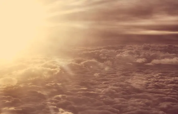 Picture clouds, rays, sun
