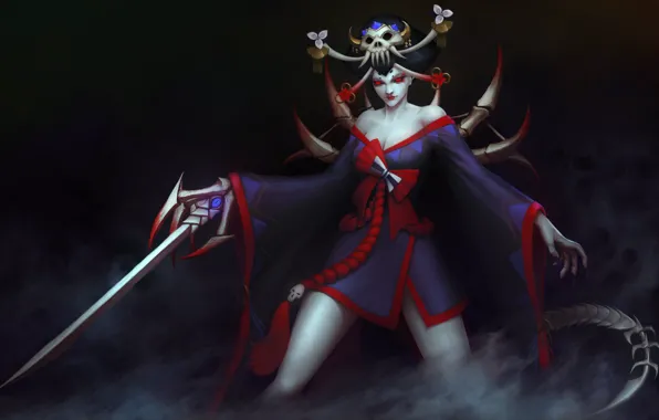 Picture girl, fiction, the demon, art, onmyoji, Hone Onna