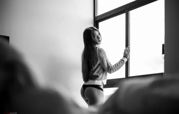 Ass, look, girl, pose, panties, makeup, figure, hairstyle
