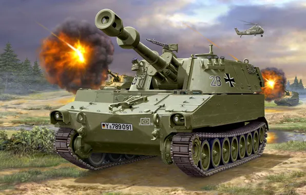 SAU, self-propelled howitzer, The Bundeswehr, M109, Bundeswehr, the German armed forces, 155mm, Self-Propelled Howitzer
