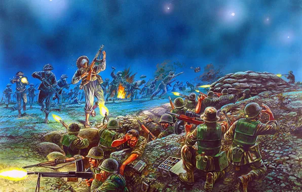 Battle, Soldiers, Shot, 1954, Peter Dennis, The First Indochina War, Battle of Dien Bien Phu, …