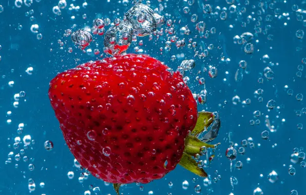 Picture bubbles, liquid, strawberry, berry