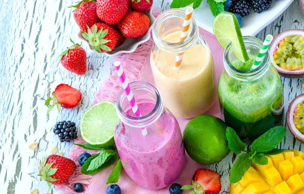 Berries, food, strawberry, juice, lime, bottle, pineapple, drinks