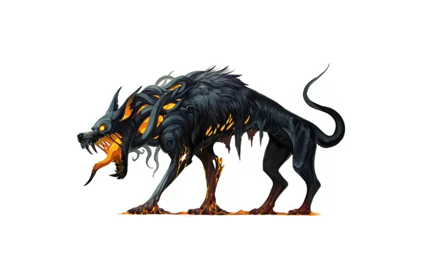 Picture background, fantasy, art, beast, dog, beast, Hellhound, hellhound