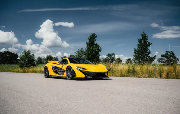 Car, McLaren, sky, clouds, McLaren P1, P1