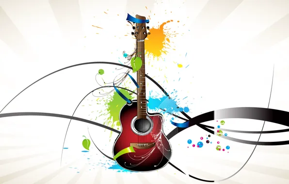 Collage, guitar, vector, tool
