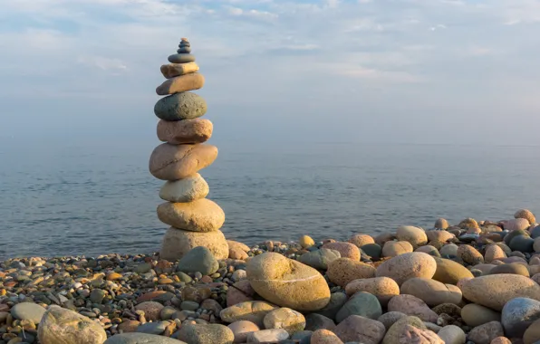 Picture sea, stones, balance