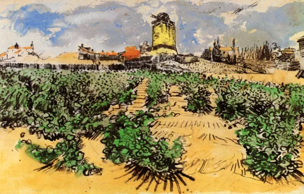 Picture Vincent van Gogh, Daudet at Fontevielle, The Mill of Alphonse