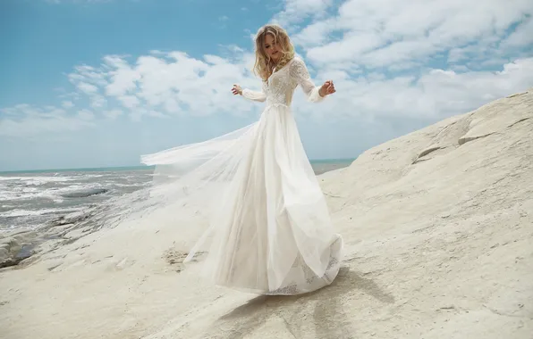 Dress, woman, young, beautiful, model, blonde, wedding, charming