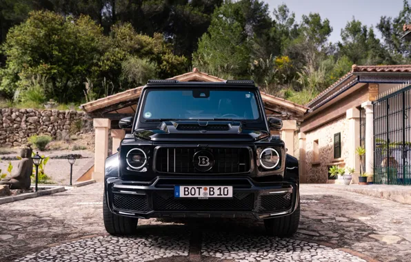 House, Mercedes, Brabus, Front, Black, Mercedes - Benz, Face, Forest