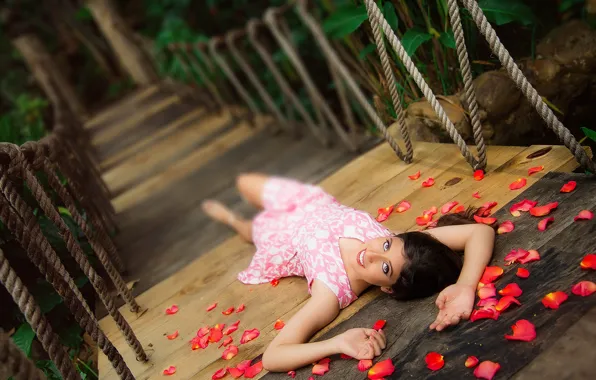 Girl, flowers, Cristina