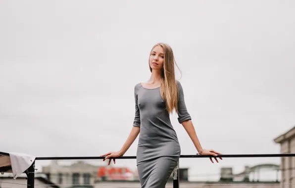 Picture look, girl, face, background, hair, dress