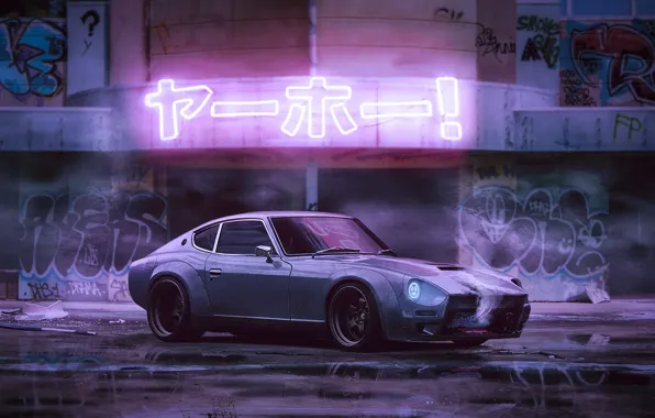 Auto, Machine, Japan, Nissan, Car, Art, 240z, Render