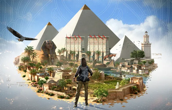 Girl, pyramid, Assassin's Creed