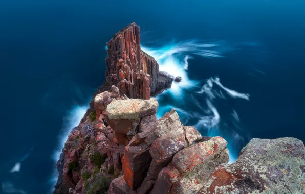 Sea, rocks, Tasmania, Cape Raoul