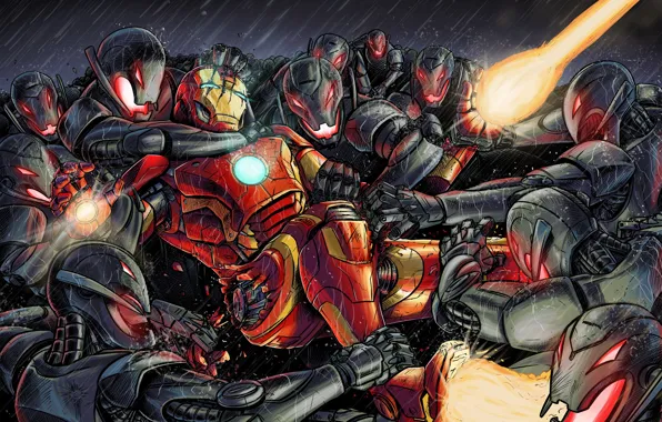Style, Battle, Fantasy, Iron man, Art, Art, Robot, Robots