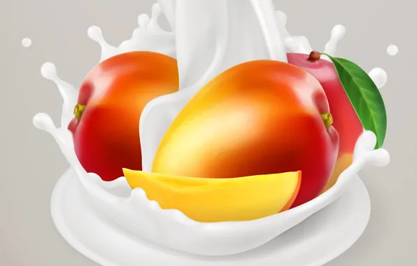 Background, milk, leaf, mango