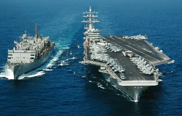 Picture SEA, SHIP, AIRCRAFT, DECK, The CARRIER, HOSES, REFUELING