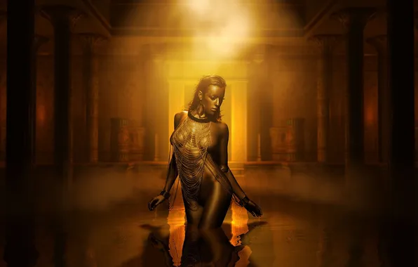 Girl, Egypt, gold