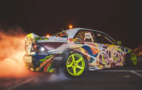 Car, yellow, green, green, lexus, red, drift, drift