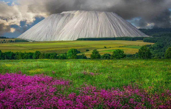 Picture landscape, clouds, nature, field, mountain, Germany, meadows, Monte Kali, Monte Kali