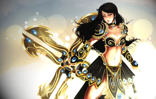 Picture weapons, the game, armor, League of Legends, sivir? girl