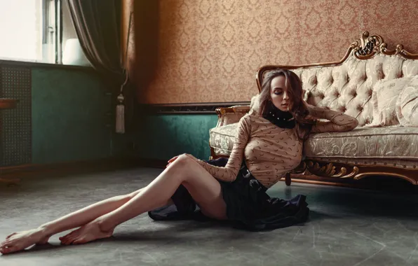 Skirt, blouse, legs, sofa, Margo Amp, Dmitry Bugaenko