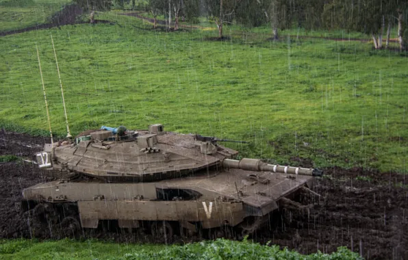 Rain, tank, combat, Merkava, Israel, "Merkava"
