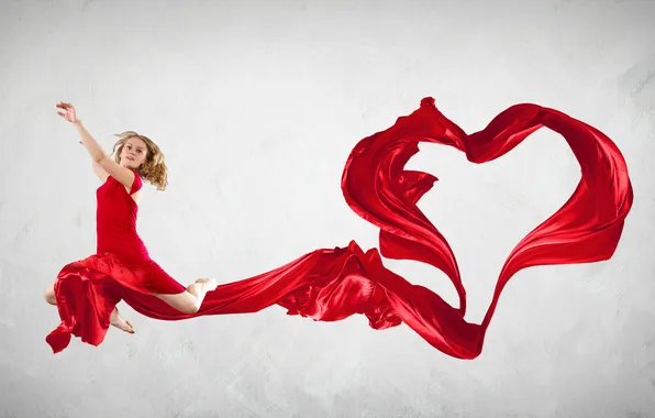 Girl, jump, dress, blonde