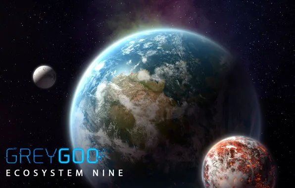 Space, the moon, Earth, greygoo, grey goo, Petroglyph Games, grey goo, game 2015