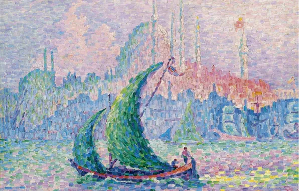 Picture, sail, Golden Horn, 1907, Paul Signac, pointillism, Paul Signac