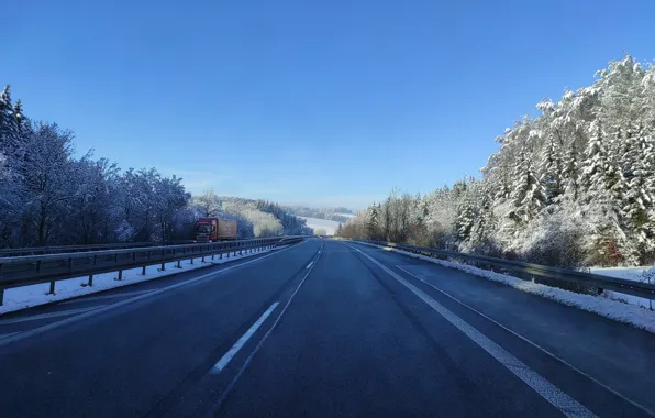 Picture winter, road, snow, landscape, nature, durnovskyi