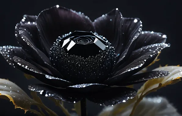 Picture flowers, stones, black, flowers