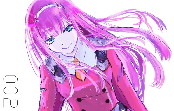 Look, girl, art, 002, Darling In The Frankxx, Cute in France, Zero Two