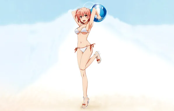 Girl, sexy, cleavage, pink hair, legs, boobs, anime, beautiful