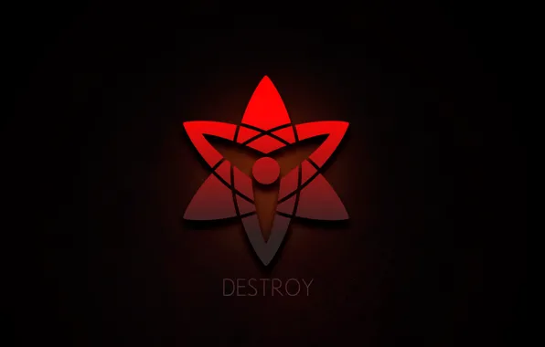 Minimalism, Anime, Sasuke, Sharingan, Destruction, Sharingan, Destroy