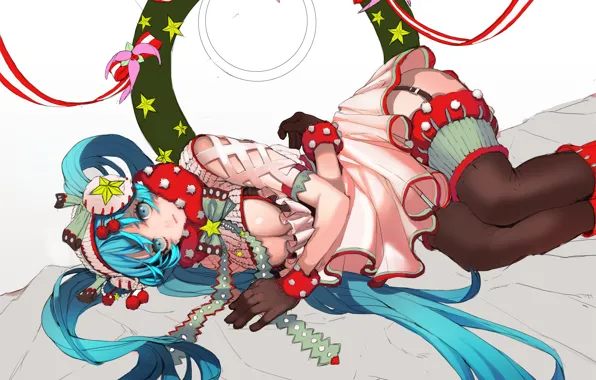 Girl, holiday, art, Hatsune Miku, Vocaloid, Vocaloid