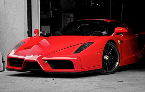 Red, Ferrari, red, Ferrari, Enzo, the front part, Enzo