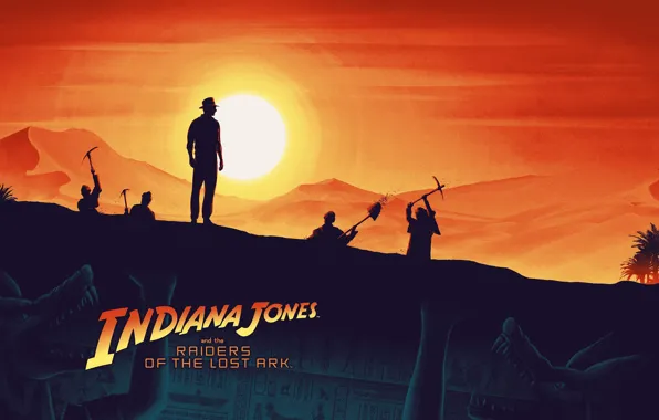 Sunset, The sun, Movie, Fantasy, Indiana Jones, Art, Art, The film