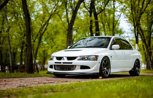 Mitsubishi, White, Lancer Evolution VIII