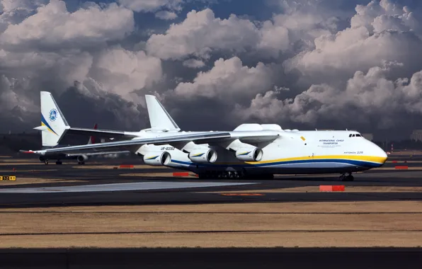 The sky, Clouds, The plane, Wings, Ukraine, Mriya, The an-225, Cargo