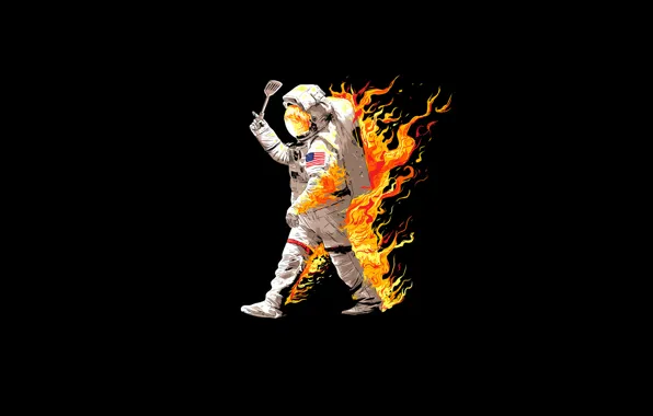 Fire, flame, costume, astronaut