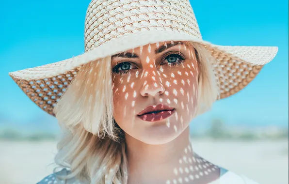 Summer, the sun, portrait, hat