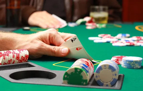 Card, chips, poker, aces, casino, pocker