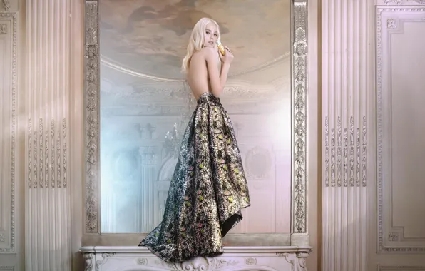 Girl, pose, model, spirit, mirror, beauty, Sasha Luss