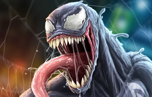 Language, web, mouth, comics, anger, Venom, Venom, symbiote
