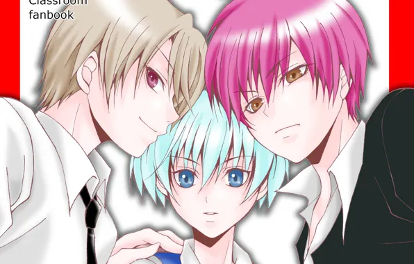 Anime, art, guys, trio, Ansatsu Kyoushitsu, the class assassins