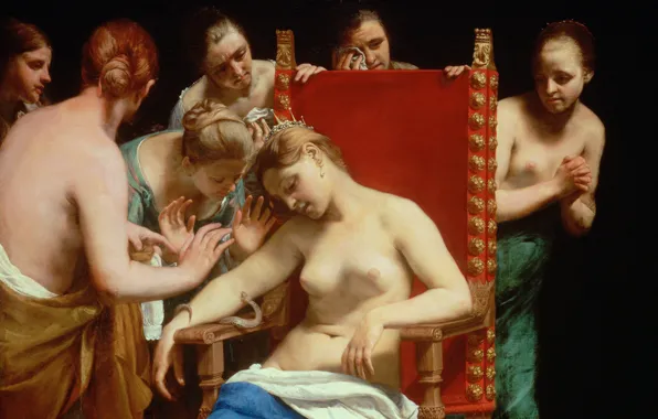 Picture Girls, Picture, Cleopatra, Italian artist, Guido Cagnacci, Death of Cleopatra, Guido Cagnacci